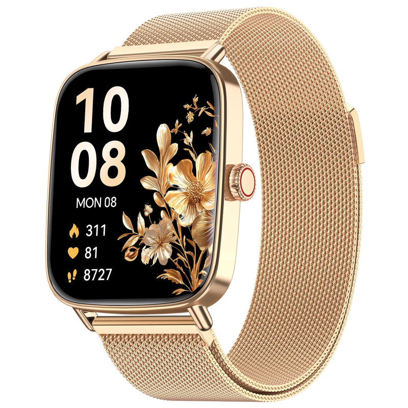 Smart Watch for Men Women, 1.85" HD Smartwatch Compatible iPhone/Samsung/Android (Answer/Make Calls), 100+ Sport Modes Fitness Tracker with Heart Rate/Sleep/SpO2 Monitor, IP68 Waterproof, Metal Band