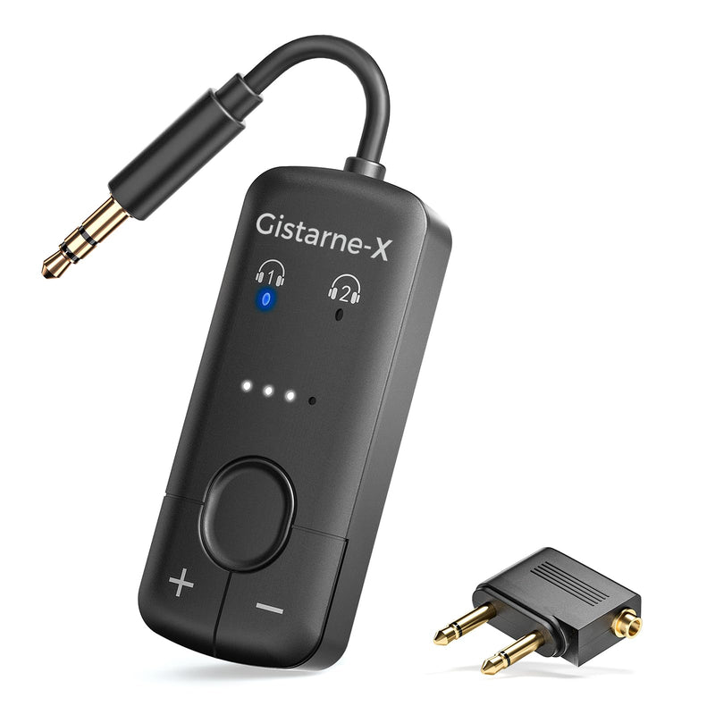 [AUSTRALIA] - Bluetooth 5.3 Audio Transmitter with Qualcomm aptX Adaptive, Dual Device Support, 35Hr Battery Life, 3.5mm AUX for Travel, Flight, Gym 