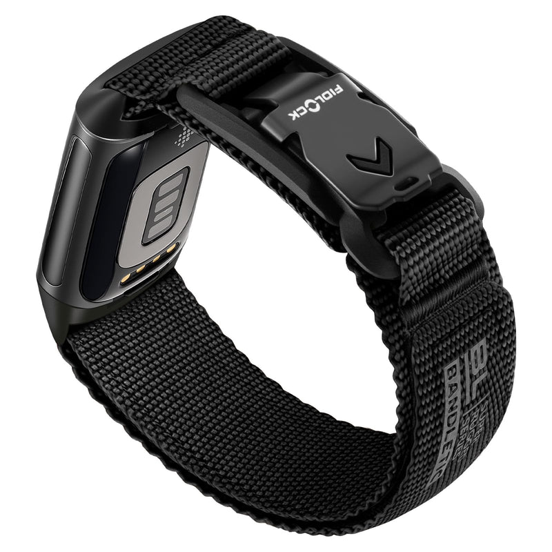 Bandletic Fidlock Magnetic Watch Band Compatible with Fitbit Charge 6/5 | Fidlock Magnetic Buckle Snaps On/Off in One Second, Skin-friendly All-day Wear at Work or Gym, for Charge 6/5 Fitness Tracker Black Large(7.1"-8.5")