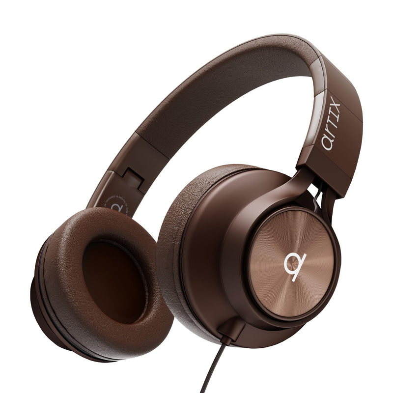 [AUSTRALIA] - ARTIX Over Ear Headphones Wired with Microphone and Volume Control, Foldable Noise Isolating Headset with Deep Bass for School, Laptop, Computer, Chromebook, Tablet, Travel (3.5mm Jack) Mocha Mousse 