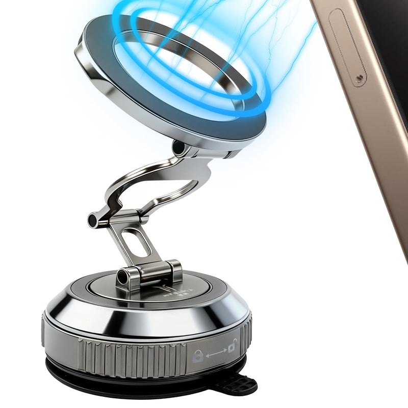 360° Vacuum Magnetic Car Phone Holder | 2800gf Magnet, 90+LBS Suction, Foldable Mount for iPhone 17/16/15/14/13/12 Series
