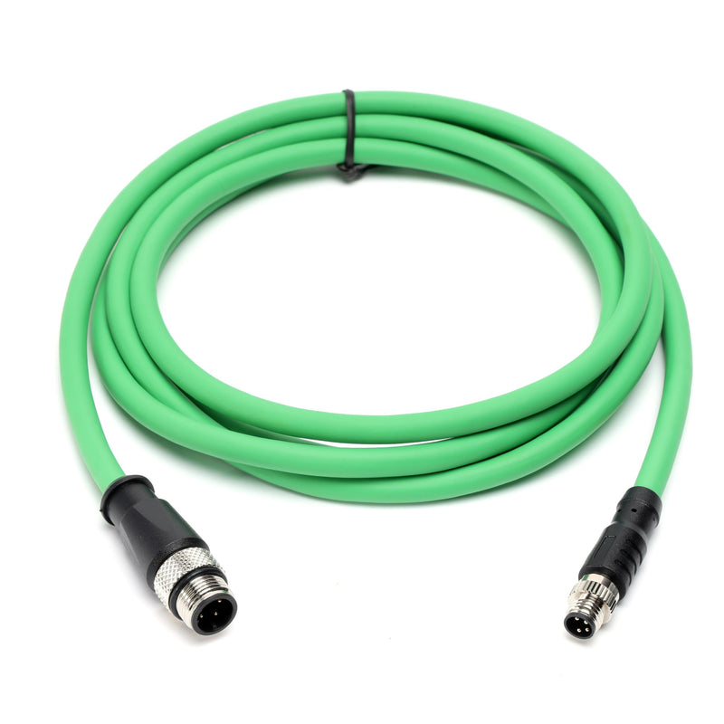 A-Code M8 4pin to D-Code M12 4pin EtherNet CAT5e Cable for Beckhoff Actuator Sensor EtherCAT Profinet Fieldbus Industrial Automation Control, 4 Pin Male, PUR Shielded, 8M