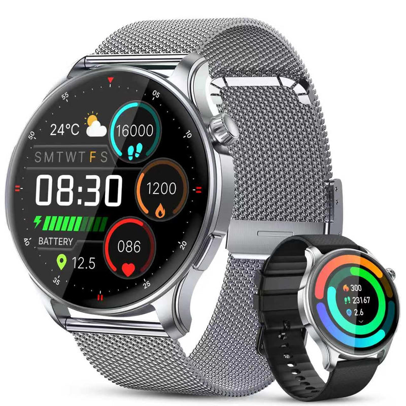 Smart Watch for Men Women Fitness: Make Answer Call Running Digital Mens Watches Waterproof Smartwatch Android Phone iPhone Samsung Compatible Step Pedometer Tracker Heart Rate Sleep SpO2 Monitor