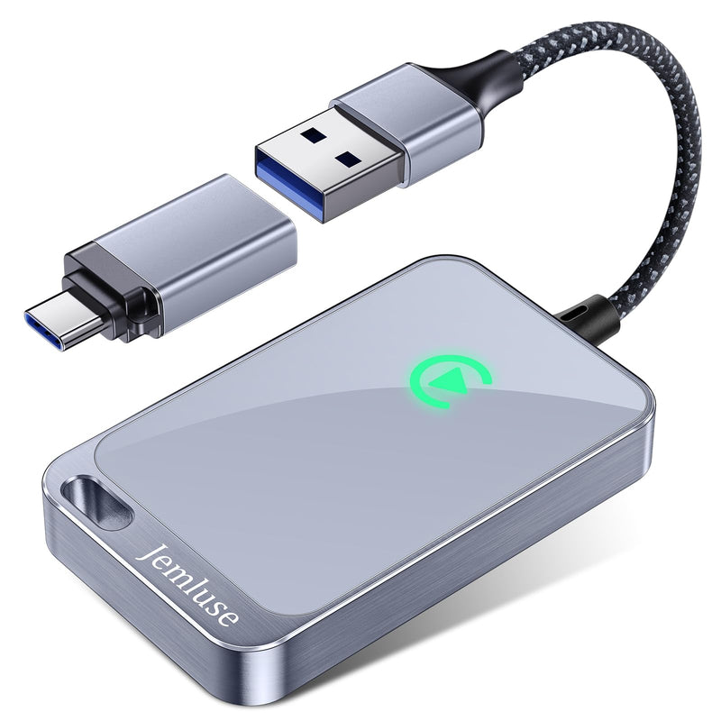 Jemluse Wireless CarPlay Adapter for Apple iPhone - Multi-User Seamless Connection for Convert Wired to Wireless Car Play Adapter - No Latency from iOS 10+ to Screen w/USB C (All Silver) All Silver