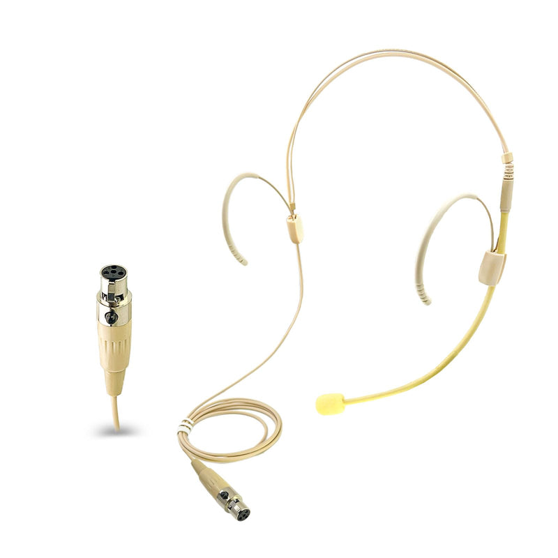 [AUSTRALIA] - Double Earset Over Headworn Mic, Professional Headset Microphone for Shure Wireless System with Mini XLR 4 Pin TA4F Plug for Performance Theater Lecture, 1.5M/4.92FT Only for Shure Wireless System 