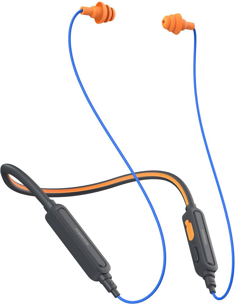 MIPEACE Neckband Bluetooth Work Headphones, 29dB Work Earbuds Bluetooth OSHA Approved-Ear Protection Headphones Noise Reduction for Construction Safety Industry, 20+Hour Battery, 4 EQ Modes Blue