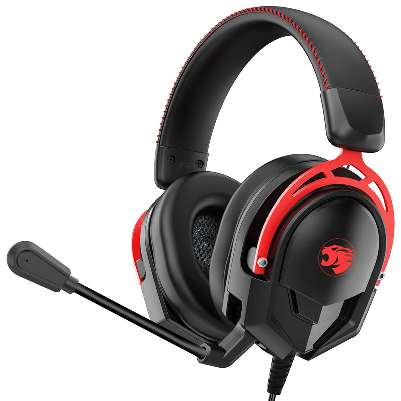 IMYB A88 Gaming Headset with Mic for Ps5, Pc, Xbox One Series X/s, Ps4, Switch, Stereo Wired Noise Cancelling Headphones with Microphone for Computer, Laptop, Mac, Nintendo, Games (Red) BlackRed