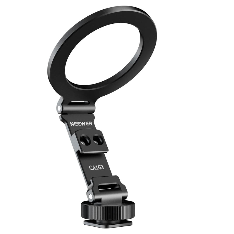 NEEWER Magnetic Tripod Phone Mount Cold Shoe Adapter, Aluminum Compact Lightweight Portable Phone Holder Attachment for Camera, Compatible with MagSafe iPhone Samsung Android Video Recording, CA163