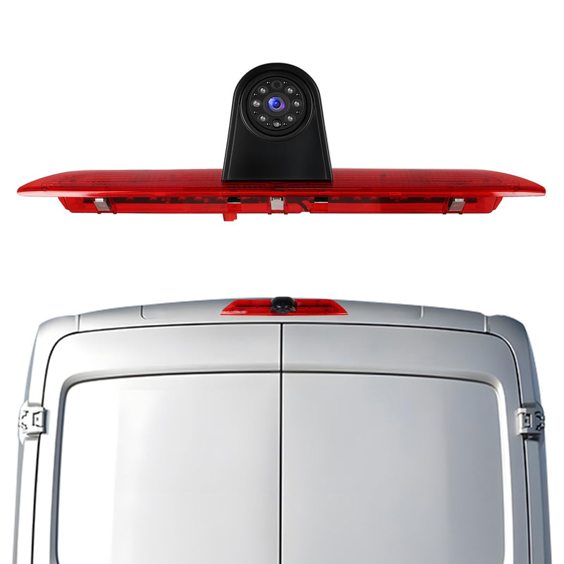 Brake Light Backup Camera for Ford Transit 2014-2018, 140° Wide Angle Wired Rear View Camera with IP67 Waterproof, Night Vision, 720P HD, PAL Signal, Parking Assist for Van Truck