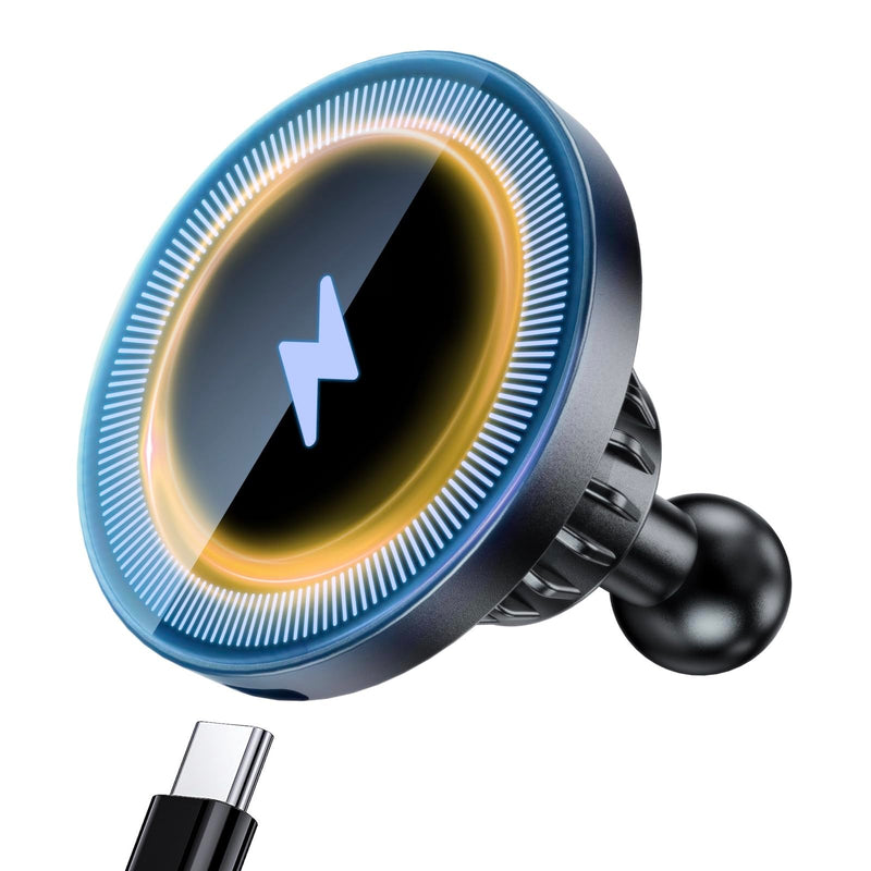 Magnetic Wireless Charging Phone Holder with 20mm Ball for MagSafe | [Heavy-Duty] 20mm Ball Mount for MagSafe Charger Compatible with Bulletpoint Mounting Solutions