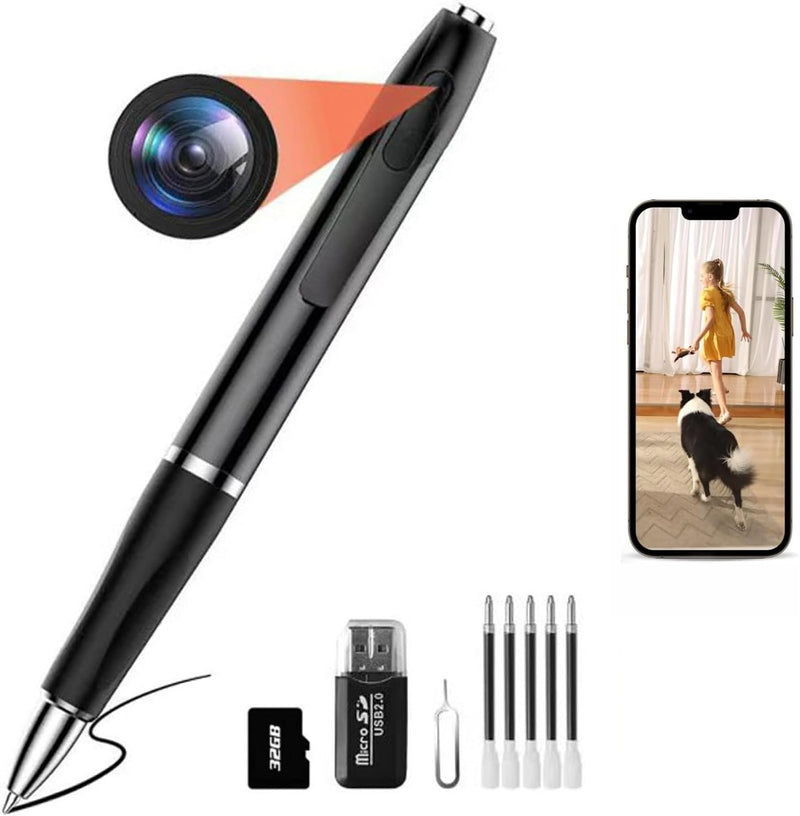 [AUSTRALIA] - Mini Video Camera,32GB Hidden Camera Spy Camera，1080P Portable Mini Nanny Video Surveillance Camera Suitable for Home, Office, and Meeting Recording【Supports 256GB SD Card】 