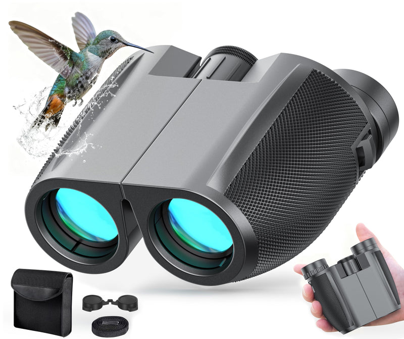 [AUSTRALIA] - Binoculars 12x25 for Adults and Kids Night Vision Binoculars Compact Binocular Waterproof Binocular Wide Field of View for Bird Watching,Hiking,Hunting,Concert with Binocular Cases Darkgrey 