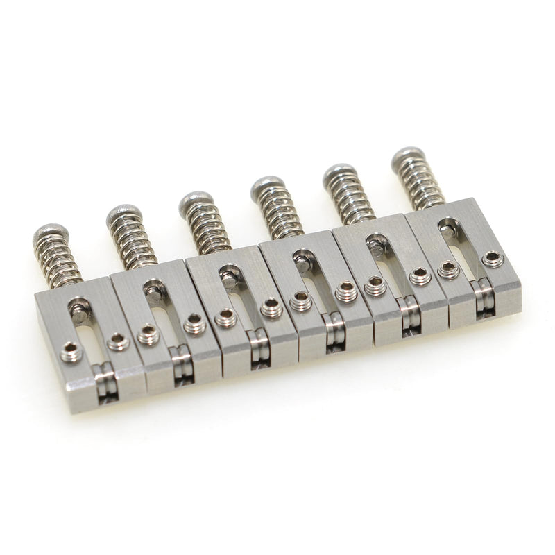 6PCS 10.5MM Brass Guitar Bridge Roller Saddles Tremolo Bridges Saddle With Steel Roller Compatible with Fender Telecaster Tele Stratocaster Strat ST TL Style Electric Guitar Replacement Parts Nickel