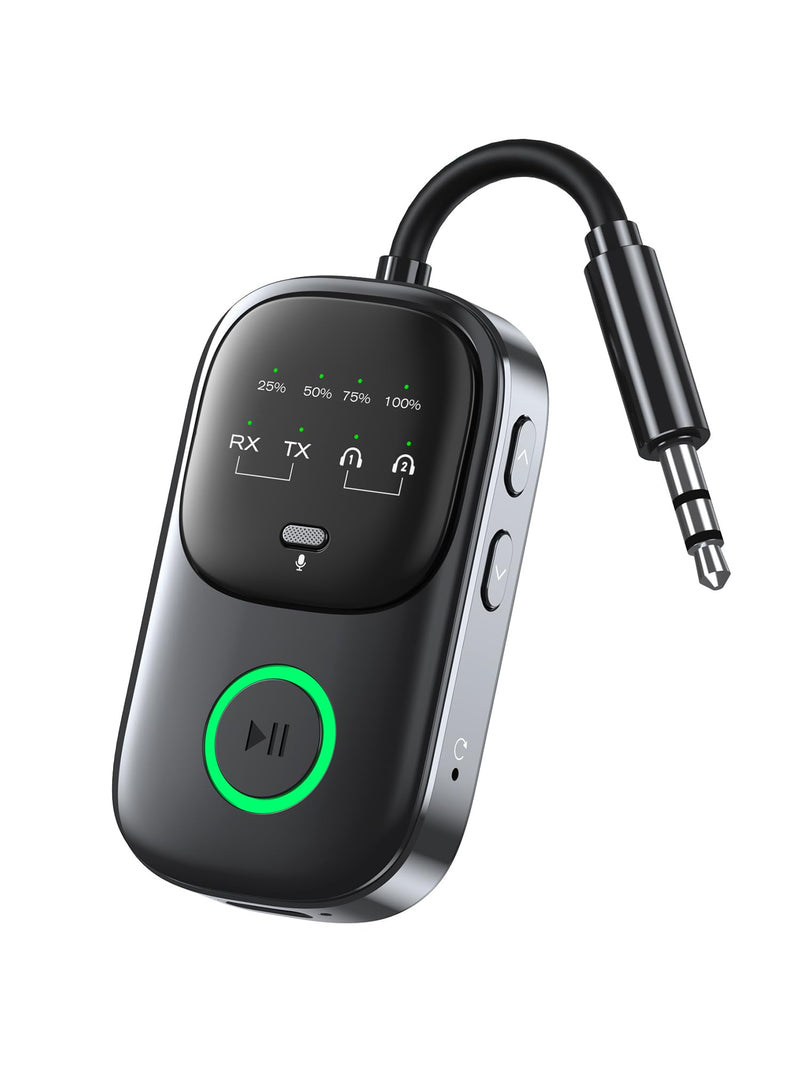 [AUSTRALIA] - Bluetooth Transmitter Receiver 2-in-1: Car Handsfree Mic, TV & Airplane Audio | Connect 2 Headphones | 18-Hr Battery 