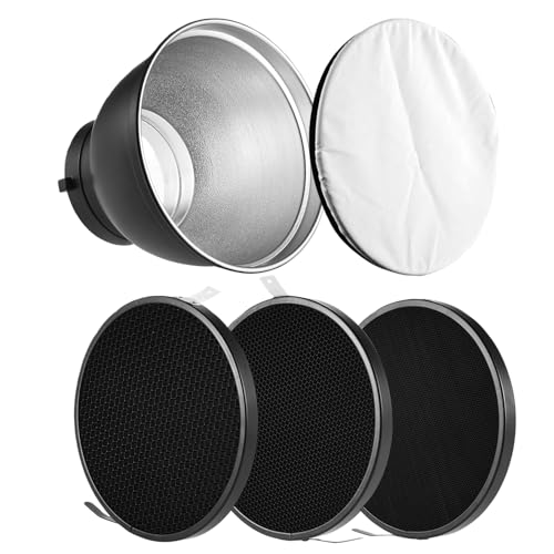 7" Standard Reflector Diffuser Lamp Shade Dish with Honeycomb Grid