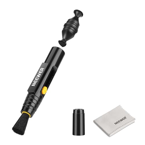 NEEWER 2 in 1 Camera Lens Cleaning Accessories Kit for Electronics, Phones, Tablets, Laptops, 1x Double Head Lens Brush Pen + 1x Cleaning Cloth, HM-51
