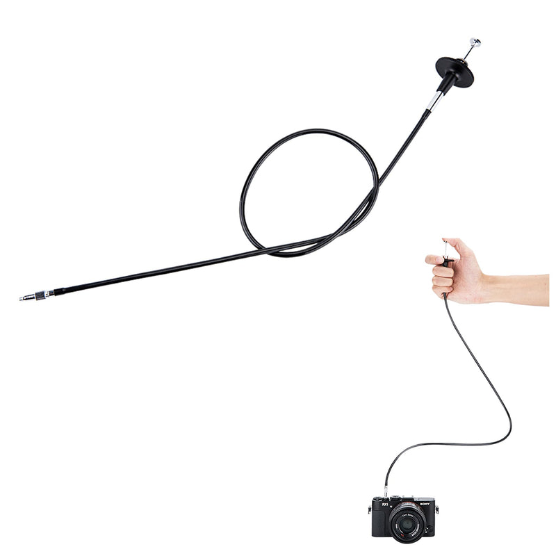 JJC Mechanical Shutter Release Cable Cord with Bulb-Lock for Fuji Fujifilm X-T5 X-T4 X-T3 X-T50 X-T30 II X-M5 X-PRO3 X100VI X100V X-T2 X-T20 X100F X-E4, Sony RX1R II RX10 IV III, Lecia M10 M9 & More 70cm Black