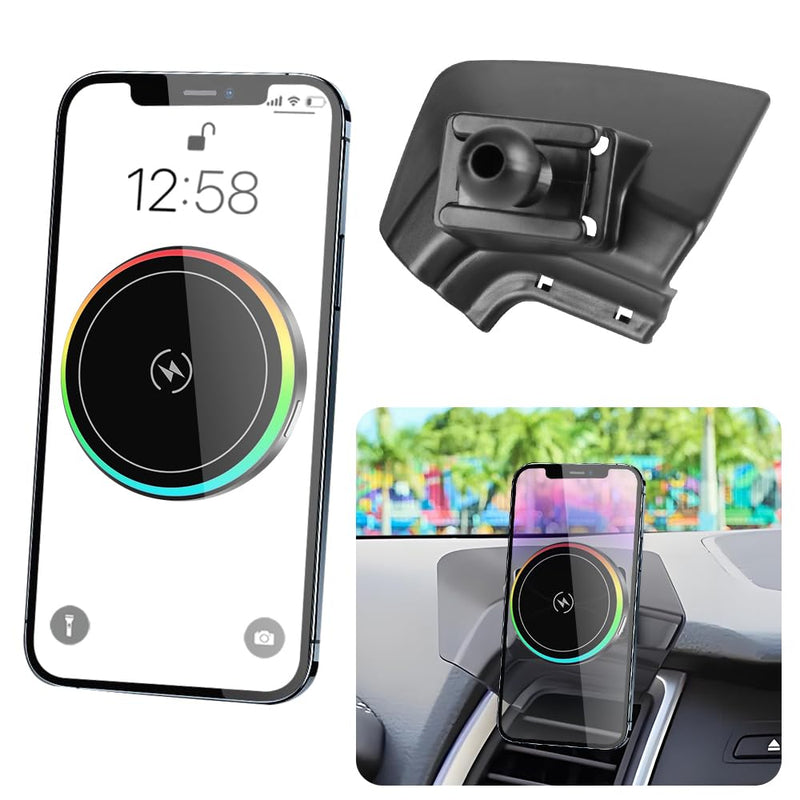 Car Magnetic Phone Mount for Hyundai Santa Fe 2013 2014 2015 2016 2017 2018 Auto Interior Accessories Best Cellphone Holder Fast 15W Wireless Charger Cell Phones Charging Screen Stand Accessory for Hyundai Santa Fe 2013-2018