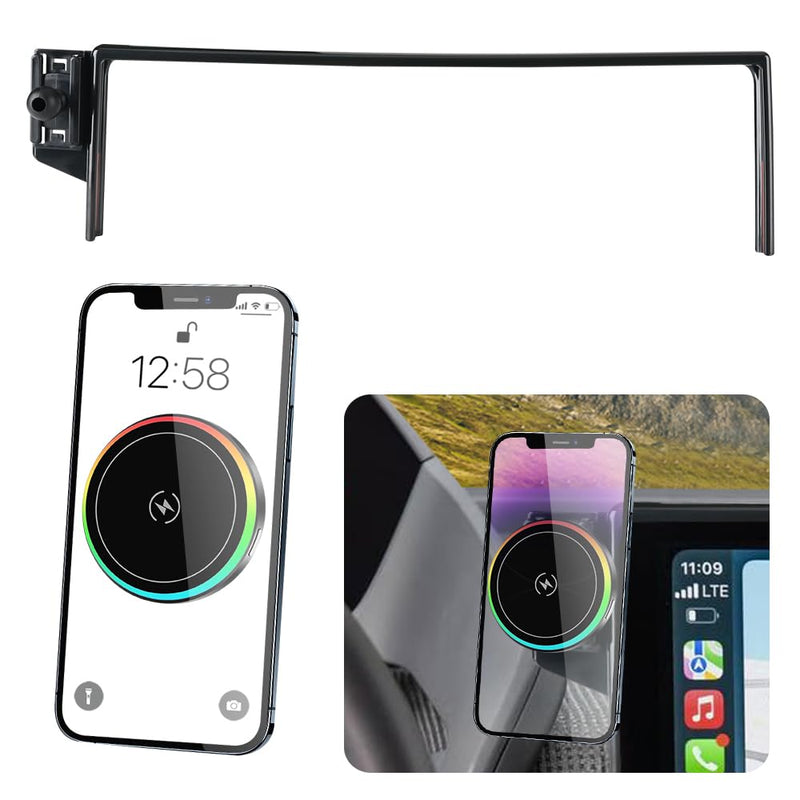 Car Magnetic Phone Mount for Toyota bZ4X 2023 2024 2025 and Subaru Solterra 2023-2025 Auto Interior Accessories Best Cellphone Holder Fast 15W Wireless Charger Cell Phones Charging Screen Stand [Magnetic]for bZ4X 2023-2025,Solterra 2023-2025