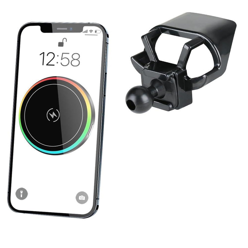 Car Magnetic Phone Mount for 2014-2021 Mini F54 F55 F56 F57 F60 [2017-2021 F-Series Clubman/Convertible/Hardtop 2 & 4 Door]and 2014-2016 Cooper and 2017-2020 Countryman Fast 15W Wireless Charger Stand for 2014-2021 Mini F54 F55 F56 F57，2017-2020 F60