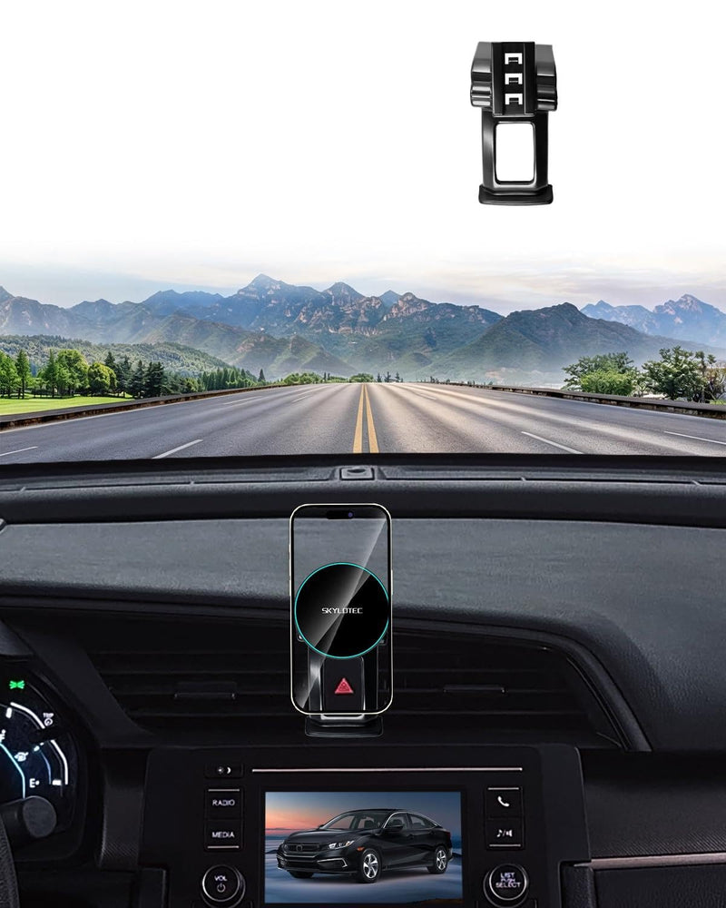 SKYLOTEC Magnetic Charger Phone Mount for Honda Civic 2016-2021 | for 15W Magsafe Car Mount Charger Civic Accessories, 7/8 inch Screen Cradles Strong Magnets for iPhone Samsung