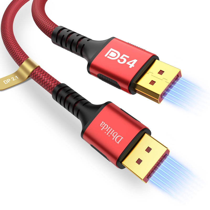 54Gbps DisplayPort 2.1 Cable 25FT, DP 2.1 Cable 16K@30Hz, 8K@120Hz, 4K@240Hz, 2K@360Hz, HDR, HDCP DSC 1.2a for FreeSync G-Sync Gaming Monitor 4090 3090Ti 7900XTX 25Feet