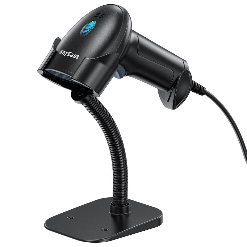 [AUSTRALIA] - 2D 1D Barcode Scanner : USB Wired Inventory QR Scanner with Stand for Computer POS MAC with Automatic Scanning, Handheld CMOS Image Bar Code Reader for Warehouse Library Supermarket Grey-AT003 