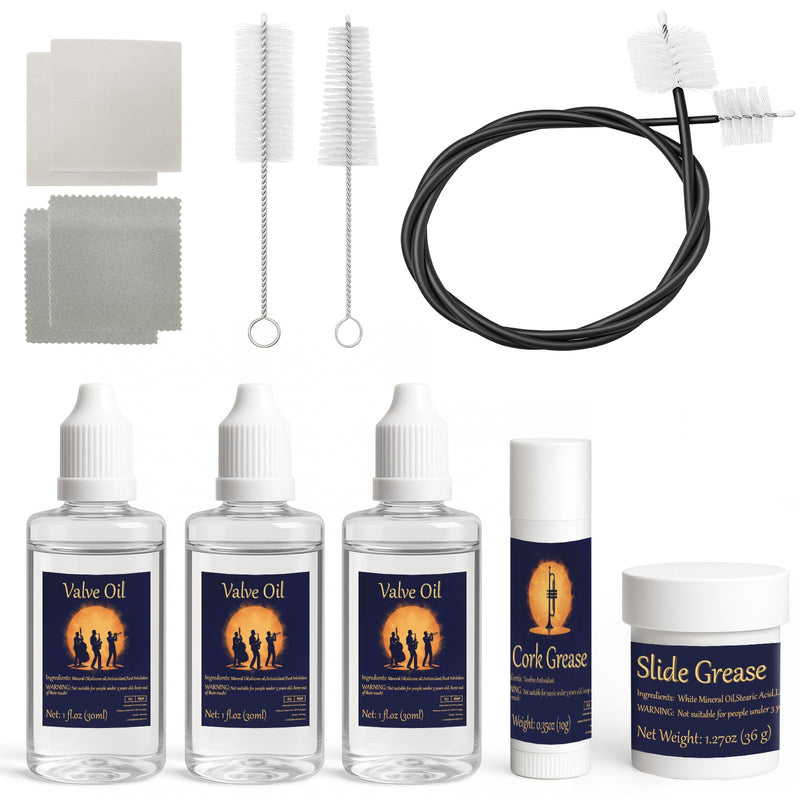 [AUSTRALIA] - 12pc Trumpet Cleaning Kit - Powerful Clean and Restores Smooth Valve Action, Maintain Trumpet and Sound Quality, Ideal Gift for Musicians 
