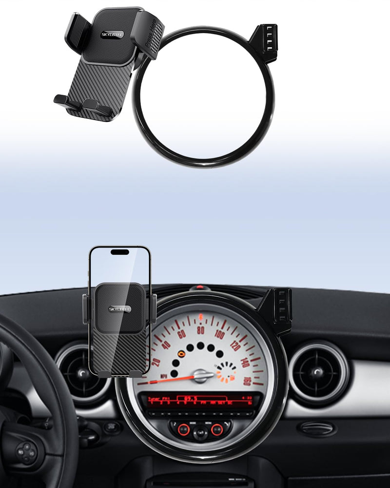 SKYLOTEC Dual Phone Holder for MINI Cooper R56 2007-2013 Accessories | Dashboard MINI Cooper Phone Mount Accessories, for iPhone Smartphones, Not Block Air Vent, Not for R60, Countryman