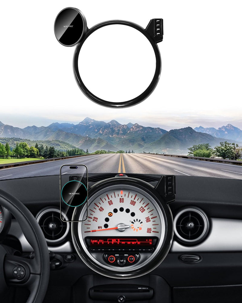 SKYLOTEC Magnetic Charger Dual Phone Mount for MINI Cooper R56 2007-2013 | MINI Cooper Accessories, Car Dashboard Phone Mount, Strong Magnets for MagSafe iPhone, Not for R60, Countryman