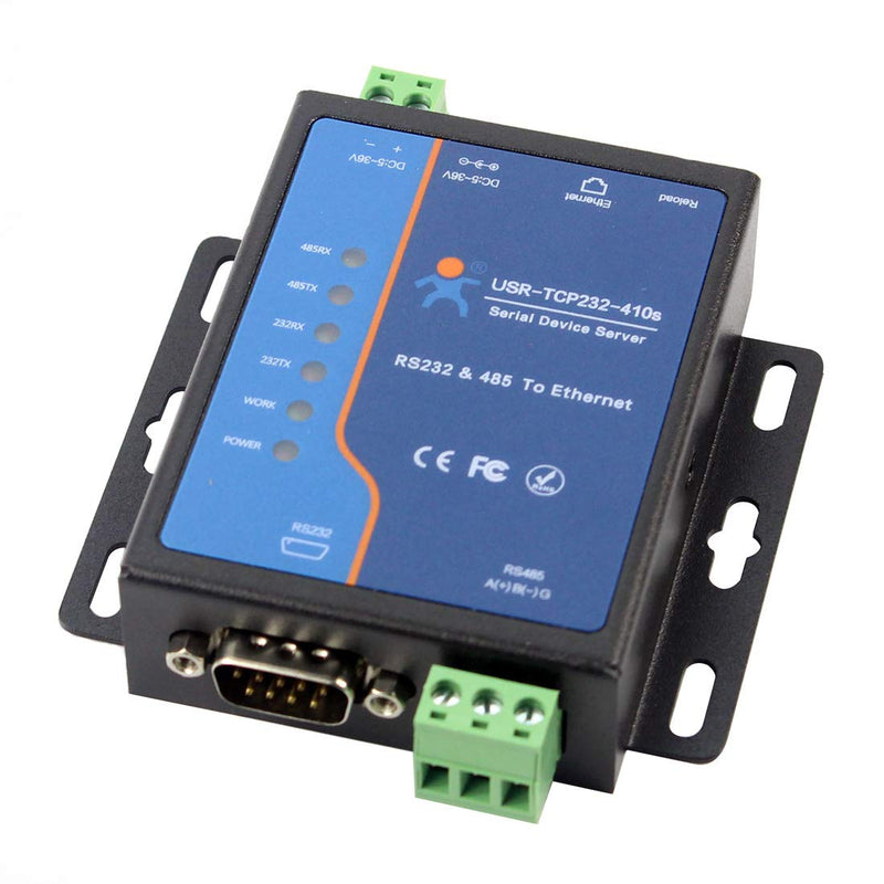 Dual Port Device Server Industrial Serial RS232 RS485 to Ethernet Converter Modbus RTU to TCP Multiple Working Modes Support TCP/UDP Server/Client,RTU Gateway, MQTT, and HTTPD Client