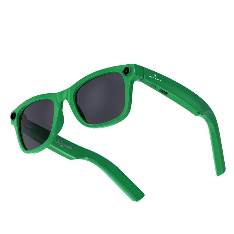 IMIKI AI Smart Glasses, Green | 8MP Camera, UV400 Lens, IP54 Waterproof, 410mAh Battery, 64.45g Lightweight