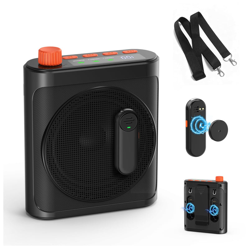 [AUSTRALIA] - yAyusi Wireless Voice Amplifier for Teachers with 2 Magnetic Lavalier Mics, Hands Free Mini Portable Microphone and Speaker with Lanyard, Rechargeable Teacher Microphones for Classroom/Meetings/Speech 