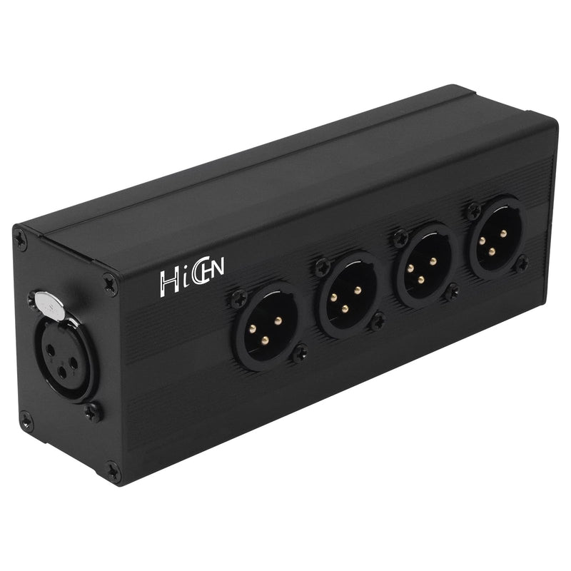 [AUSTRALIA] - 3Pin XLR 1 Female to 4 Male Splitter Converter, 4Way XLR Single Input to Four Output Parallel Connection Adapter, One Input to 4 Output Audio DMX Adapter 