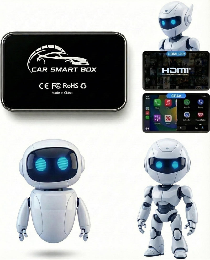 Wireless CarPlay & Android Auto AI Box, 4K HDMI for Wired CarPlay Cars