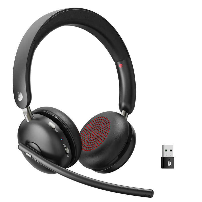 [AUSTRALIA] - Dytole Wireless Headset with Mic for Work, Bluetooth 5.3 Headset with Noise Cancelling, Wireless Headphones with Mic & USB Dongle, 65H & Mute, Ideal for PC/Call Center/Computer/Laptop/Study 