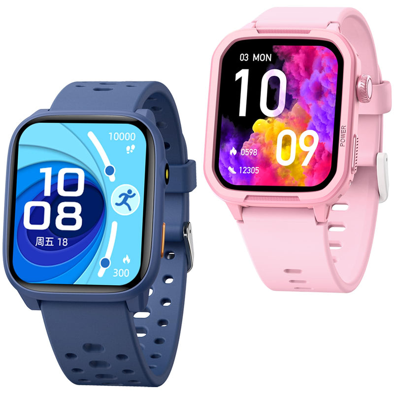 Kids Smart Watch 2-Pack: Gaming Watch & Sports Watch, 1.83" + 1.5”HD Screen, Heart Rate/Sleep Monitor, Pedometer, Alarm, IP68 Waterproof, Gift for Boys Girls 6-16