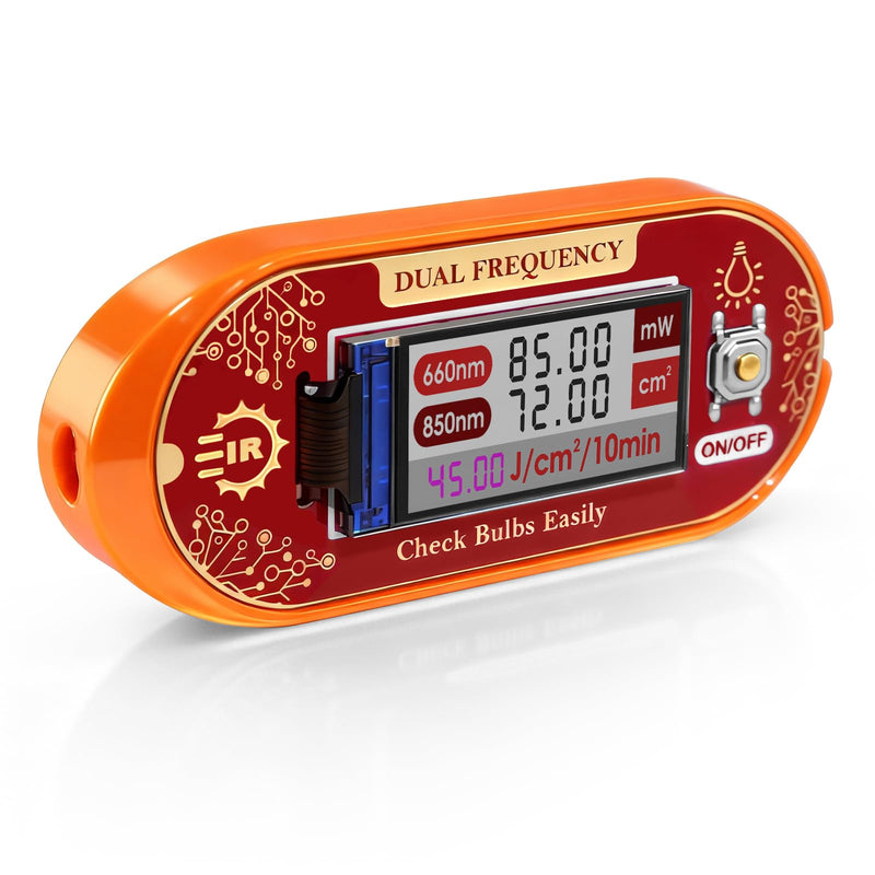 [AUSTRALIA] - Red Light Therapy Meter - 660nm & 850nm Detector with Real-Time Irradiance Reading, Energy Density Estimation, Compact Light Tester for Panels, Masks & Infrared Devices 