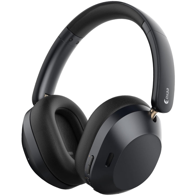 Headphones Wireless Headset with Deep Bass, 43dB Active Noise Cancelling Headphones for Adults, Wireless Headphones with 70H Battery, Fast Charging, Low-Latency Audio, Over-Ear Design (Black)