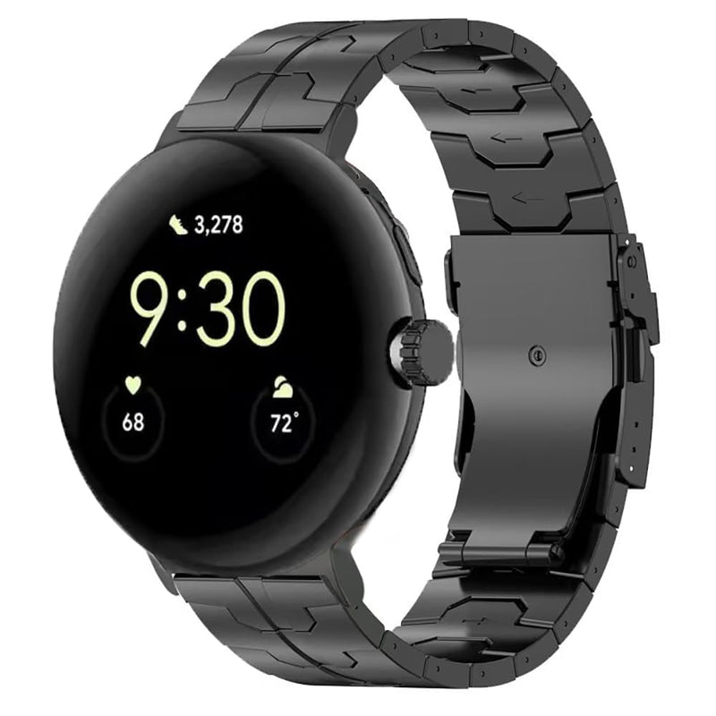 Titanium Bands Compatible for Pixel Watch 5/4/3 45mm 41mm Band, Titanium Metal Wristband Strap for Pixel Watch 5/4/3/2/1 Accessory for Men black