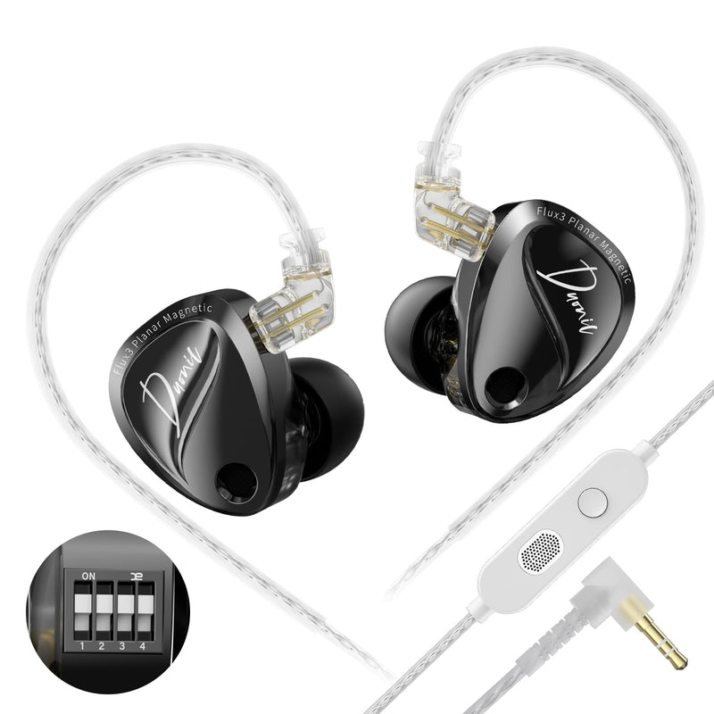 KZ Duonic in Ear Monitor, HiFi IEM Earbuds | 1DD+Triple-Magnet Planar Driver, 4 Tuning Switches with 12 Timbre, Bass Studio Headphones for Audiophiles, 3.5mm with Mic 3.5mm Jack with MIC