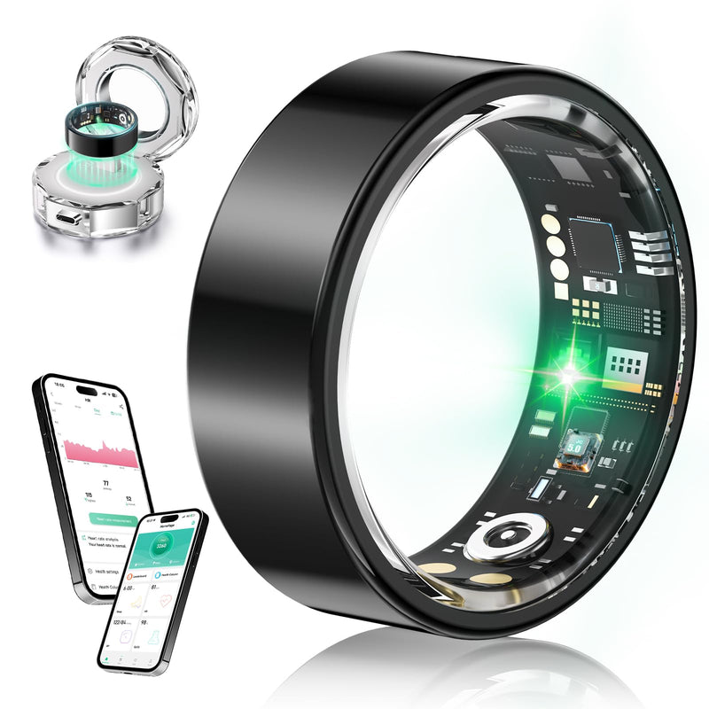 New Upgraded Smart Ring【JZ5.0 Chip & 0 Measurement Error】 IP68 Waterproof | Smart Ring Women (Silver, 11#)
