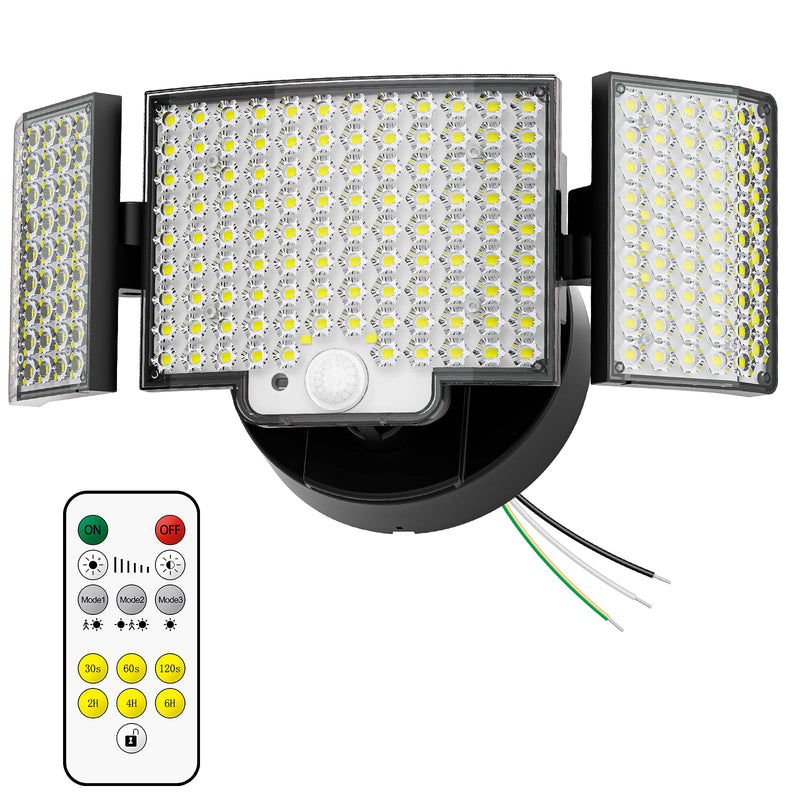 [AUSTRALIA] - Motion Sensor Outdoor Light Hardwired, 45W 7500LM Security Flood Lights Motion Detector Dusk to Dawn Light, IP65 Waterproof, 220 LEDs Floodlight with Remote Control for Garage, Yard, Porch 1 Pack 
