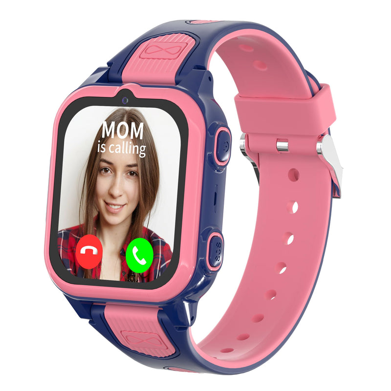 Citfis 4G Kids Smart Watches Girls with GPS Tracker & Phone Call, GPS Smartwatch for Kids Age 5-12 with SOS Calling, HD Camera Video Call Voice Chat Alarm Clock Pedometer Touchscreen (Pink) Pink