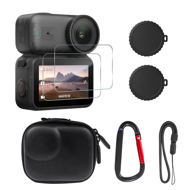 [AUSTRALIA] - Accessories for DJI Osmo Nano, PU Portable Mini Carrying Bag Nano Case Lens Screen Protectors HD Full Protection Tempered Glass Rubber Lens Cap Cover 