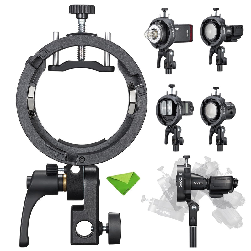[AUSTRALIA] - Godox S3 Speedlite Bracket (𝐒𝟐 𝐔𝐩𝐠𝐫𝐚𝐝𝐞𝐝 ) for Godox V1 AD200Pro AD200ProII AD300Pro AD400Pro AD100Pro V860III /TT685III /TT600 /TT350, Flash Bracket for Softbox Snoot , Bowens Mount Holder 