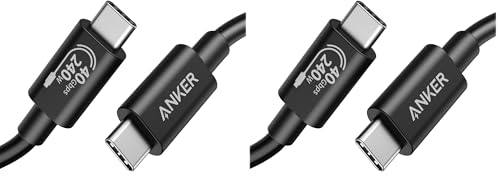 Anker USB C Cable(3.3FT, 240W), USB 4 Data Cable, 40Gbps, 8K HD Display, Thunderbolt 4/3 Compatible, for iPhone 17, MacBook, Hub, Docking and More (Pack of 2) 3.3 Feet (Pack of 2)