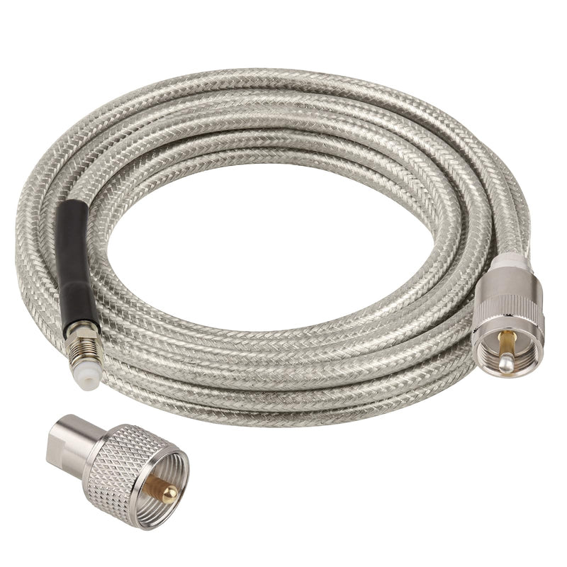 [AUSTRALIA] - CB Coax Cable 12FT, RG8X FME Female to UHF PL-259 Male with FME Male to PL-259 Adapter, Low Loss RF Coaxial Cable for Antenna, CB Radio, Ham Radio, Marine, Mobile, and GPS Systems 