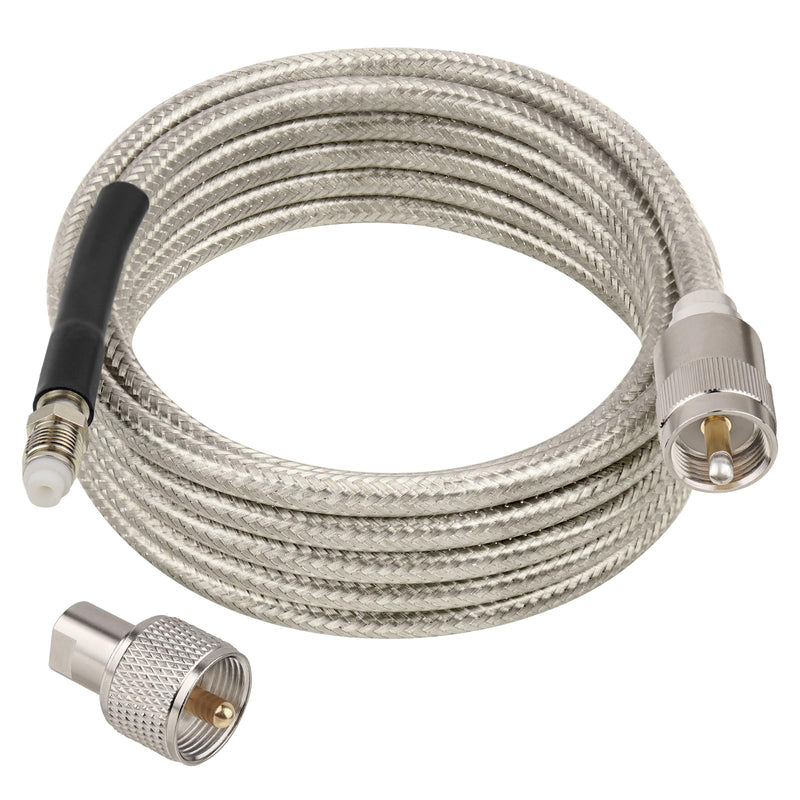 [AUSTRALIA] - CB Coax Cable 10FT, RG8X FME Female to UHF PL-259 Male with FME Male to PL-259 Adapter, Low Loss RF Coaxial Cable for Antenna, CB Radio, Ham Radio, Marine, Mobile, and GPS Systems 