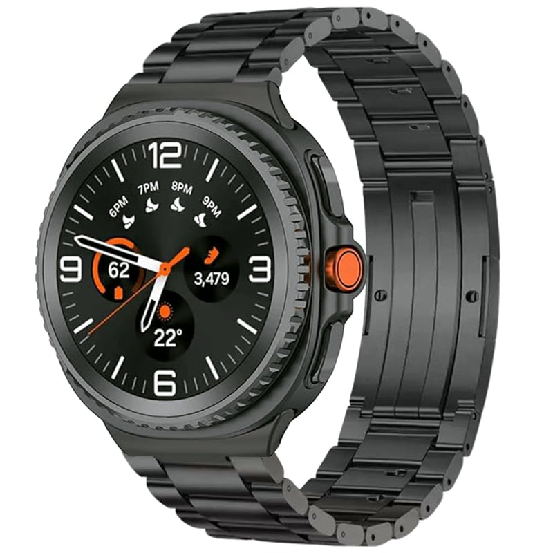 No Tool Titanium Strap for Galaxy Watch 9 8 40/44mm 8 Classic 46mm | No Gap Metal Band for Samsung Watch 9 8 | 40% Lighter than Steel,Tool-free link removal,Hypoallergenic,Fit Wrist 6"-8",Men black 22mm